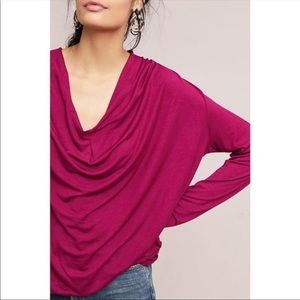 Anthropologie Drape Long Sleeve Top